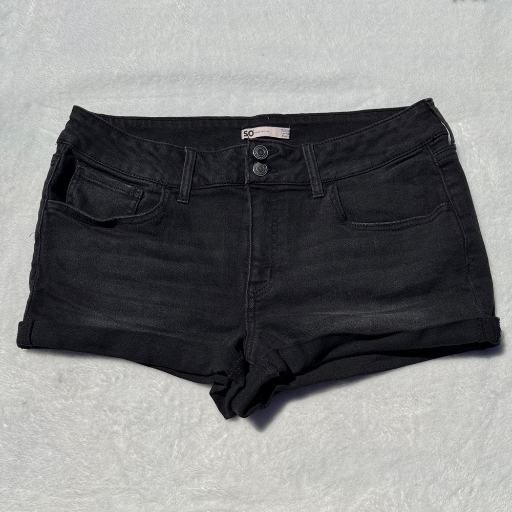 SO Low Rise Shortie Black Jean Shorts